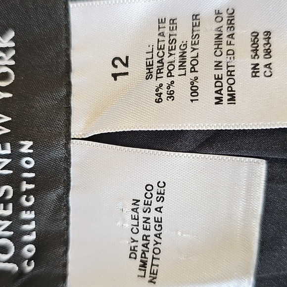 Elegant Black Women's Pants. By Jones Of NY. Size 12. Completly Lines. Side Zipp - Picture 3 of 6